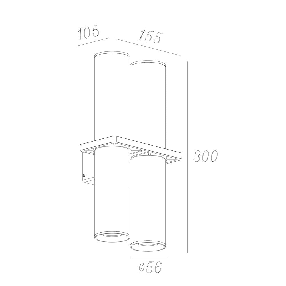 Silo 4 Light Up & Down Wall Pillar Light White - UOW-SILO-2 WH