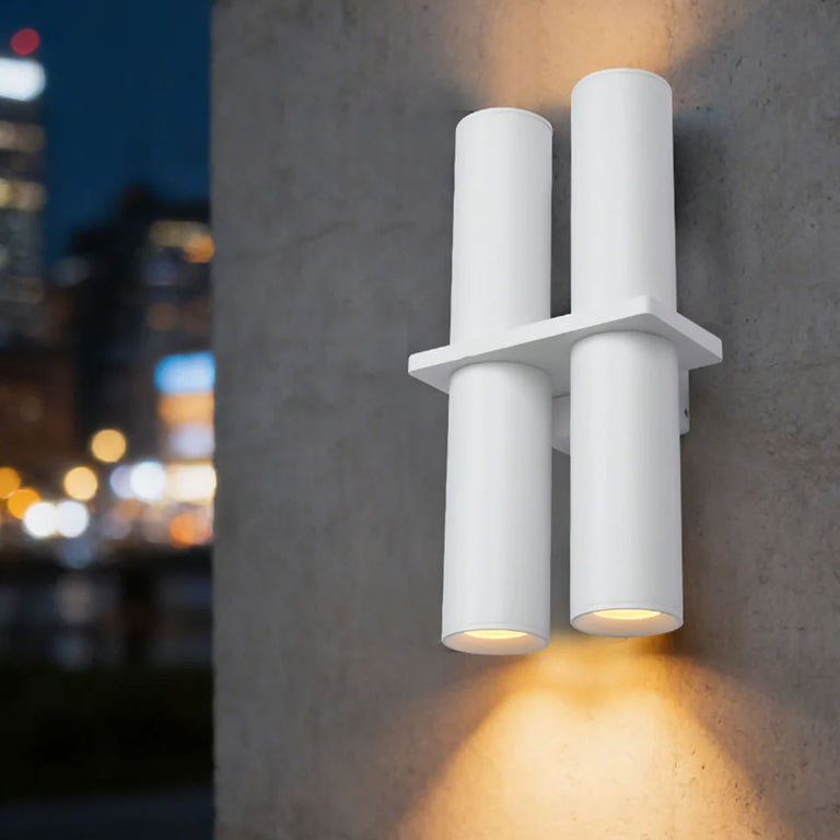 Silo 4 Light Up & Down Wall Pillar Light White - UOW-SILO-2 WH
