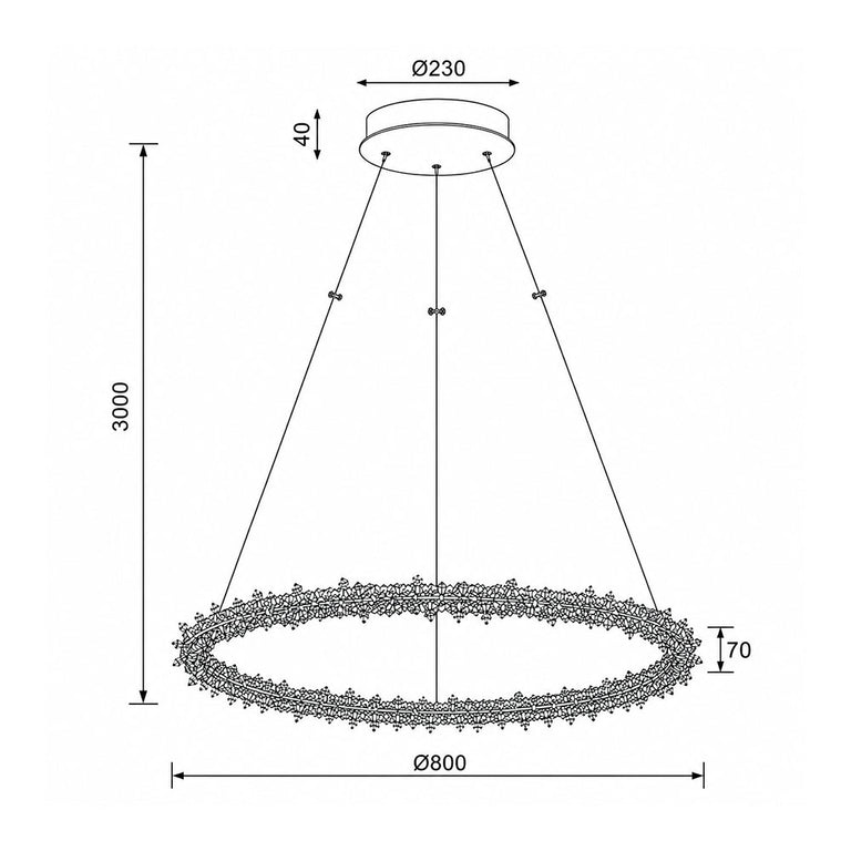 Glacier 8 Pendant - UP-GLACIER8-SB-3K-DIM