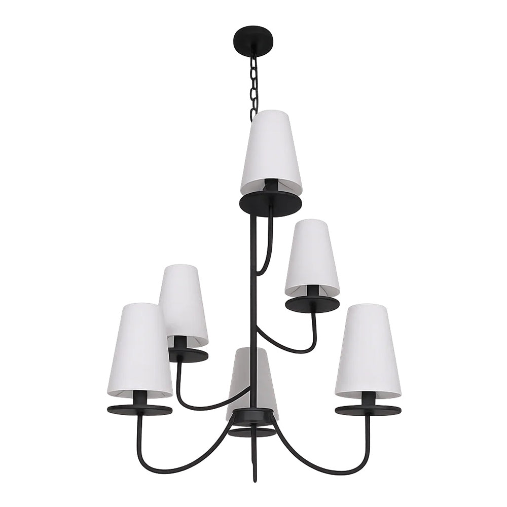 Royale 6 Light Pendant Black - UP-ROYALE-BLK