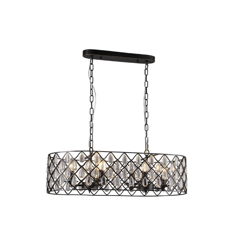 Emily 6 Light Island Pendant Matt Black - UPEMILY6REC