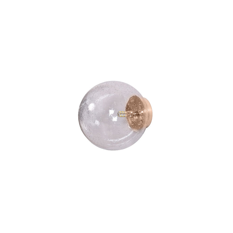 Ava Dimple Wall Light Satin Brass / Clear IP44 - UWL-AVA-DIM-SB-CLEAR