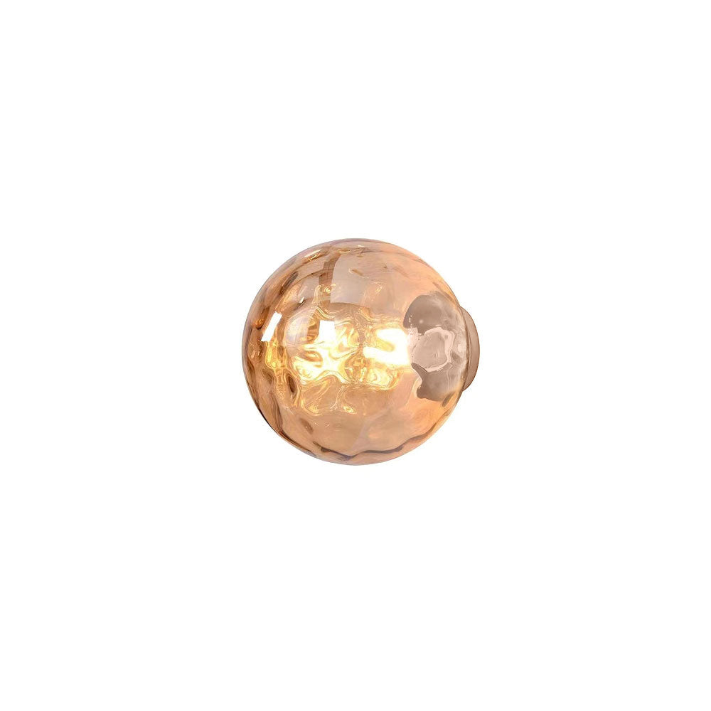 Ava Hammer Wall Light Satin Brass / Amber IP44 - UWL-AVA-HAM-SB-AMBER