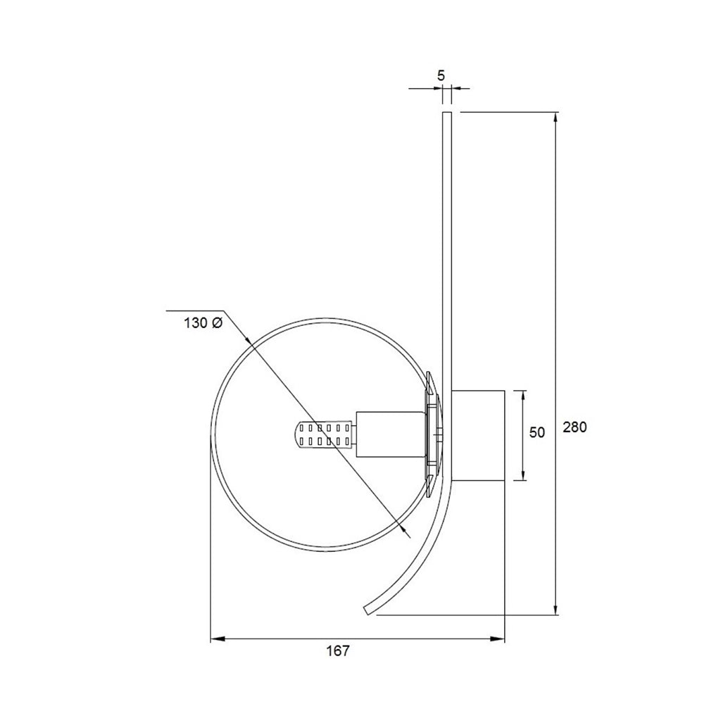 Oris 1 Light Wall Light Matt Black - UWL-ORIS1-BLK