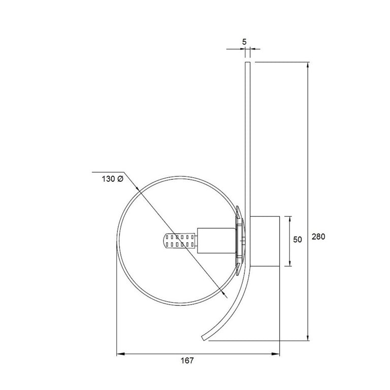 Oris 1 Light Wall Light Matt Black - UWL-ORIS1-BLK