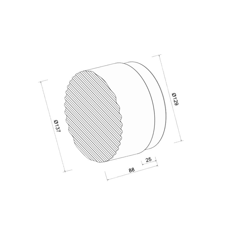 Ripple 7W LED Wall Light Satin Brass / Tri-Colour IP65 - UWL-RIPPLE-SB-3CCT