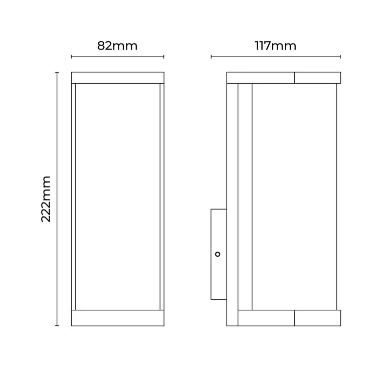 Arlo Outdoor Wall Light Black - LLOL001
