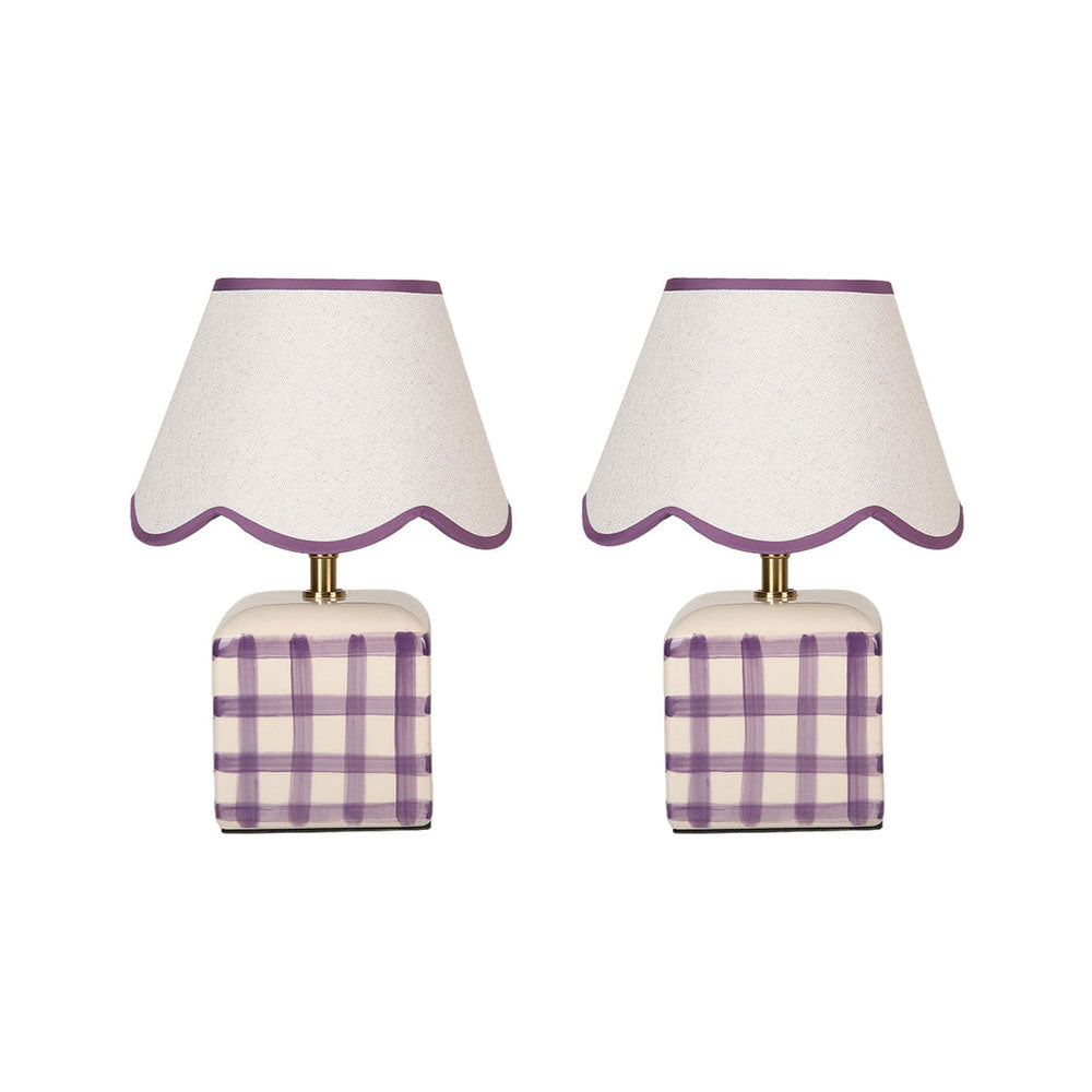 Romy Ceramic Table Lamp Set of 2 Purple - LL-27-0299PE