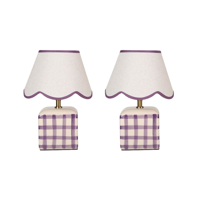 Romy Ceramic Table Lamp Set of 2 Purple - LL-27-0299PE