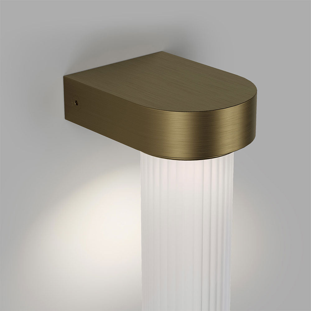 Edge LED Wall Light Old Brass / Frosted Ribbed
