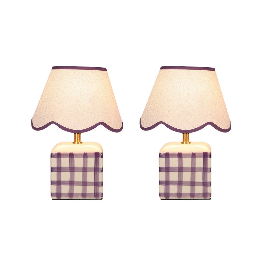 Romy Ceramic Table Lamp Set of 2 Purple - LL-27-0299PE