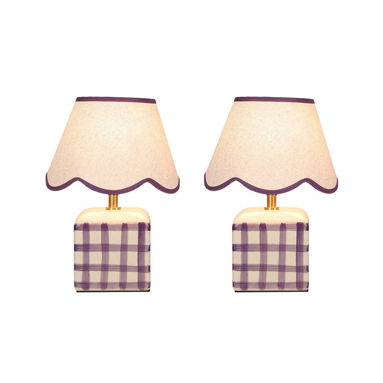 Romy Ceramic Table Lamp Set of 2 Purple - LL-27-0299PE