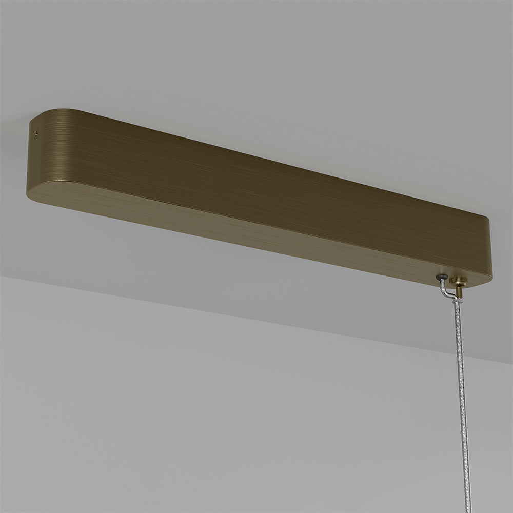 Edge LED Linear Pendant Old Brass / Frosted Ribbed