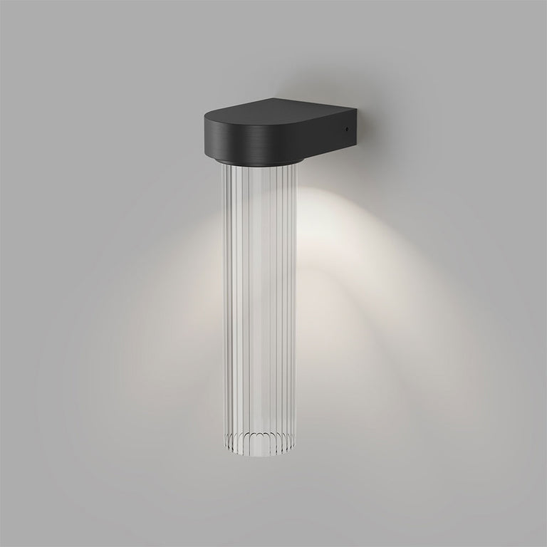 Edge LED Wall Light Iron / Clear Ripped