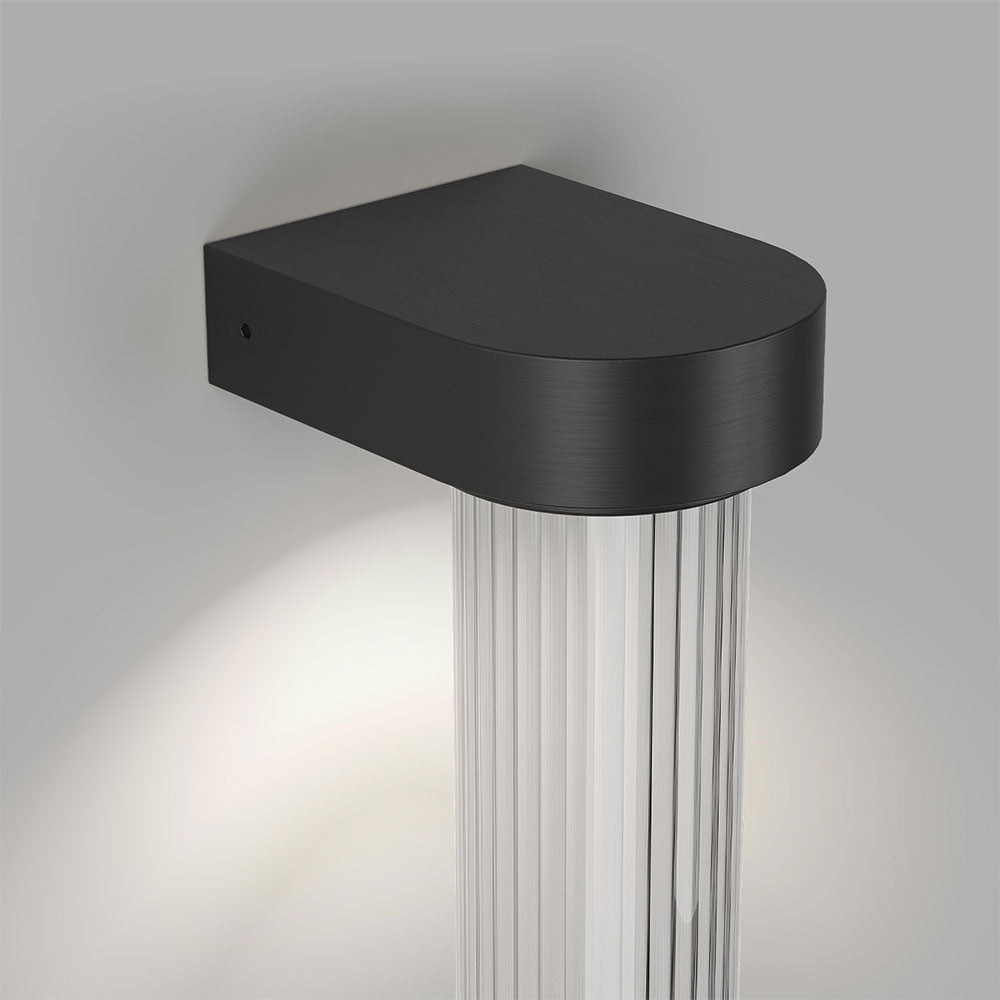 Edge LED Wall Light Iron / Clear Ripped