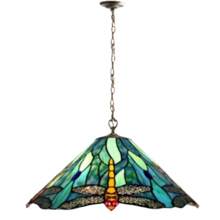 Annika Dragonfly Tiffany Hanging Pendant Blue - HL-192064A-CD