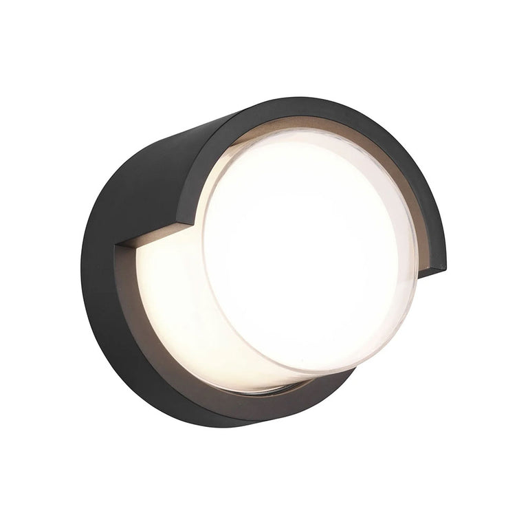 Aven Round CCT LED Outdoor Wall Light Black - LLOL020