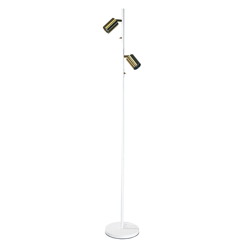 Ponte Adjustable Floor Lamp White / Satin Brass - SL98743SW