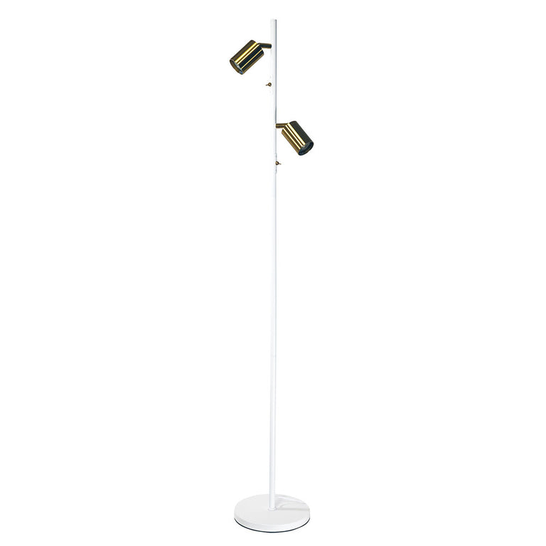 Ponte Adjustable Floor Lamp White / Satin Brass - SL98743SW