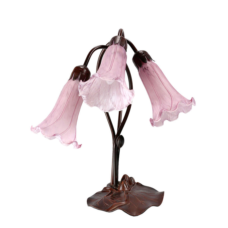 Triple Lily Tiffany Table Lamp Purple - TLA1-006-PB