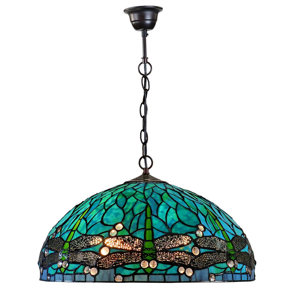 Sylvia Dragonfly Tiffany Hanging Pendant - HL-20595A-3CD