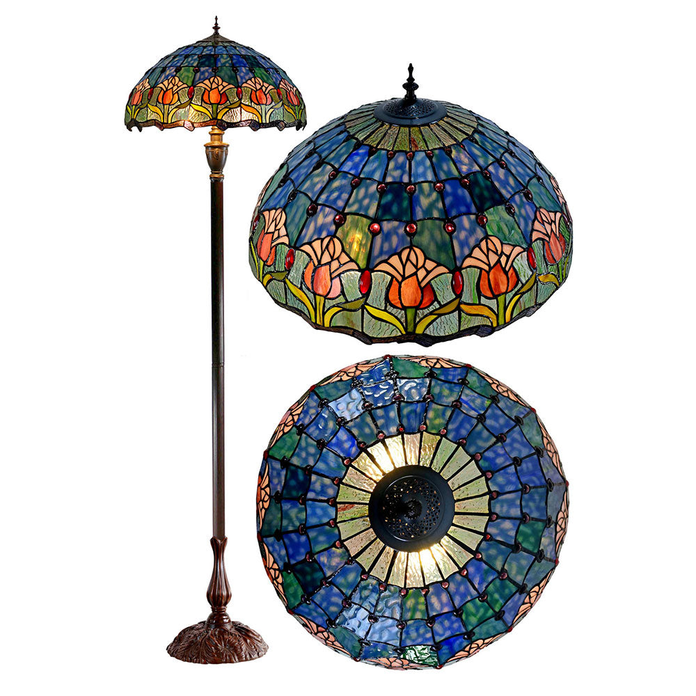 Mauve Tulip 20' Tiffany Floor Lamp - TL-F20235A-KG