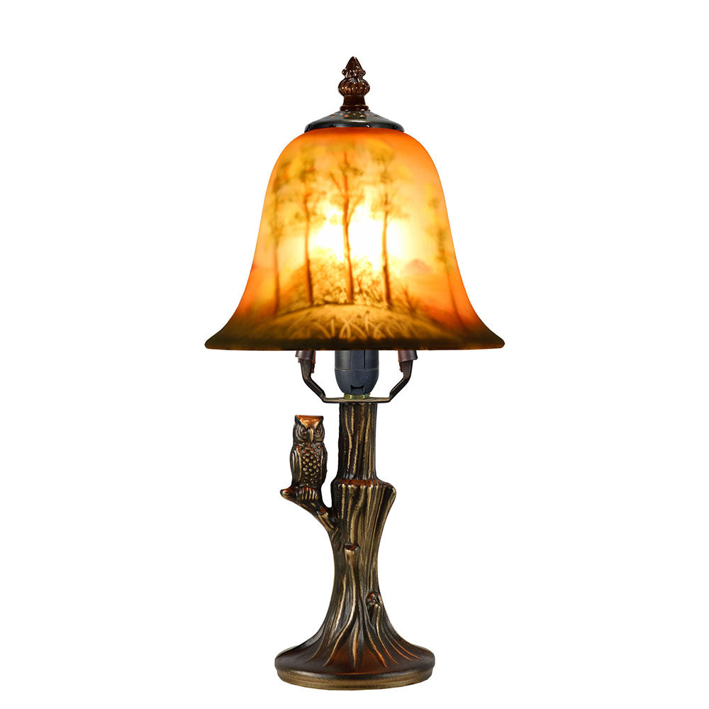 Hand Painted Tiffany Table Lamp Owl - TA-15149