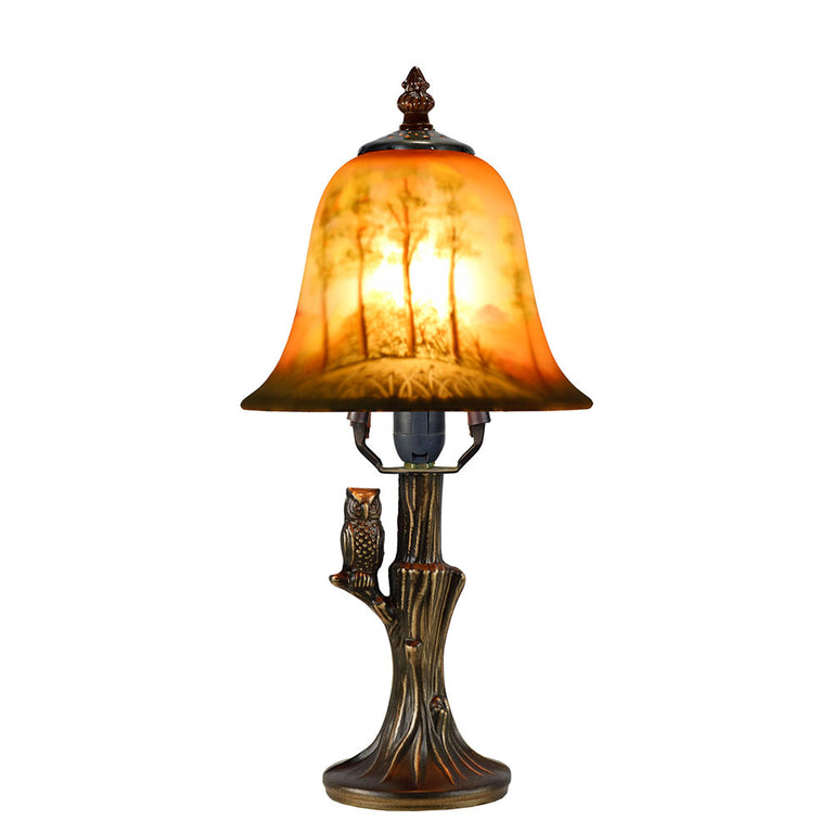 Hand Painted Tiffany Table Lamp Owl - TA-15149