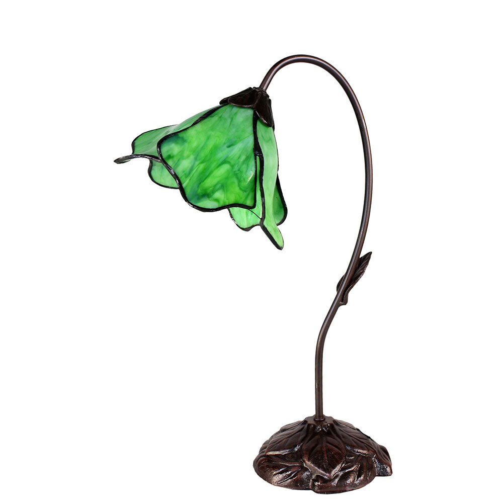 Single Lotus Tiffany Table Lamp Green - TL-AL-6GR