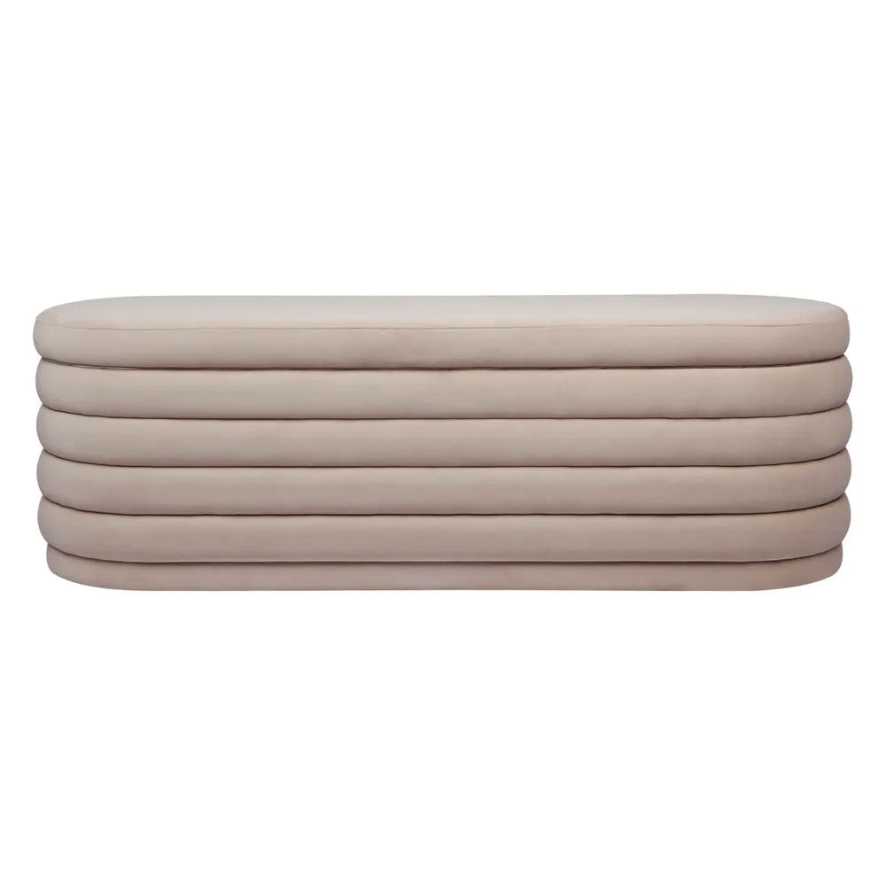Demi Storage Bench Ottoman Nude Velvet - 32860