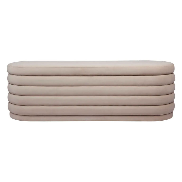 Demi Storage Bench Ottoman Nude Velvet - 32860