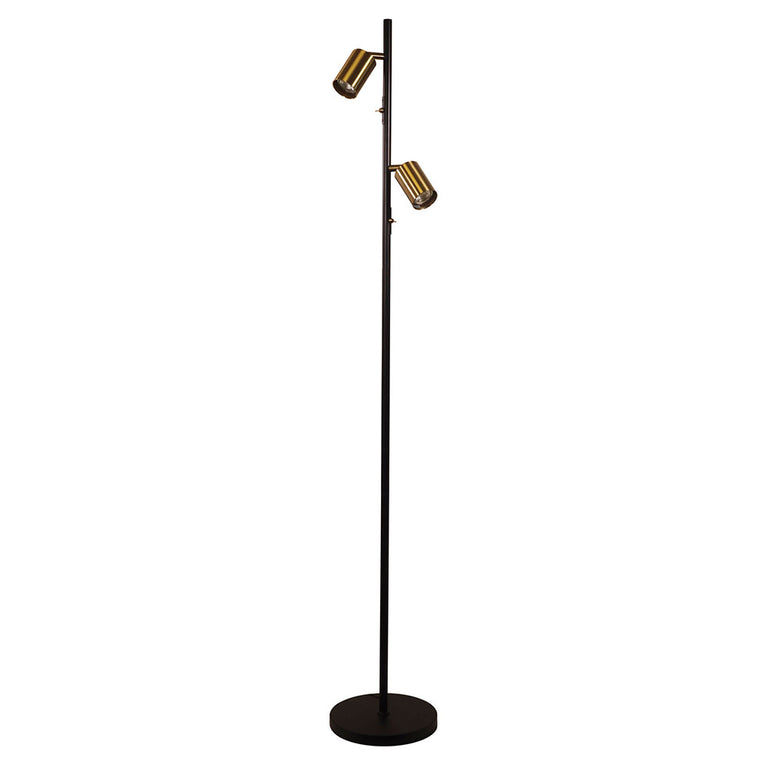 Ponte Adjustable Floor Lamp Black / Satin Brass - SL98743SB