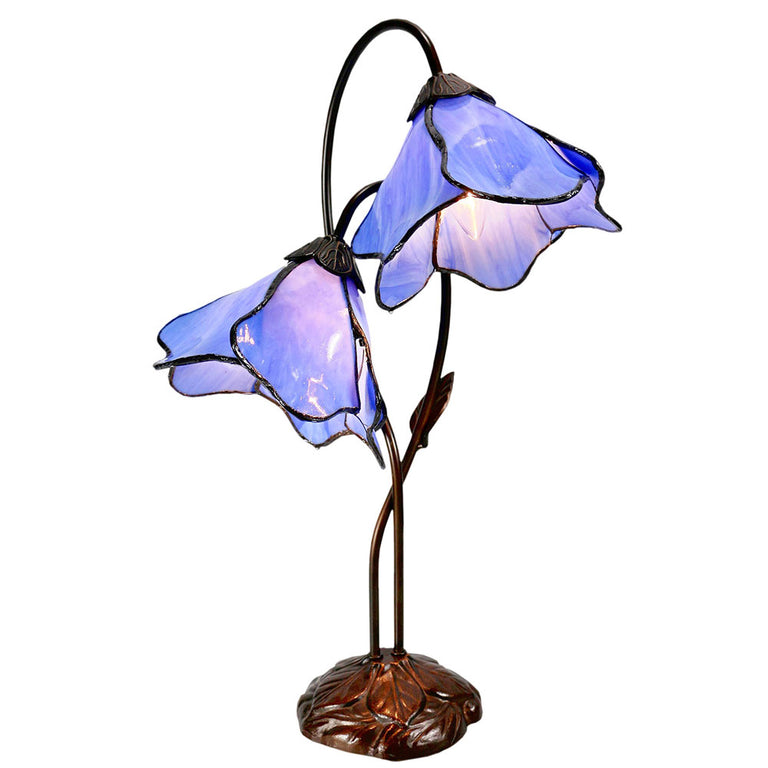 Tiffany Twin Lotus Table Lamp Sky Blue - TL-AL-8SB
