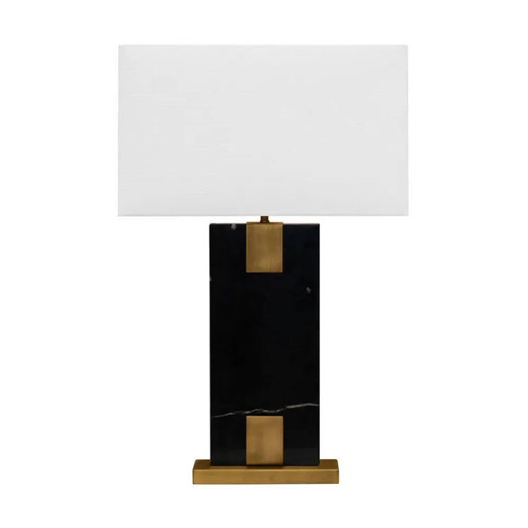 Nazare Marble Table Lamp Black / Antique Brass - 12393