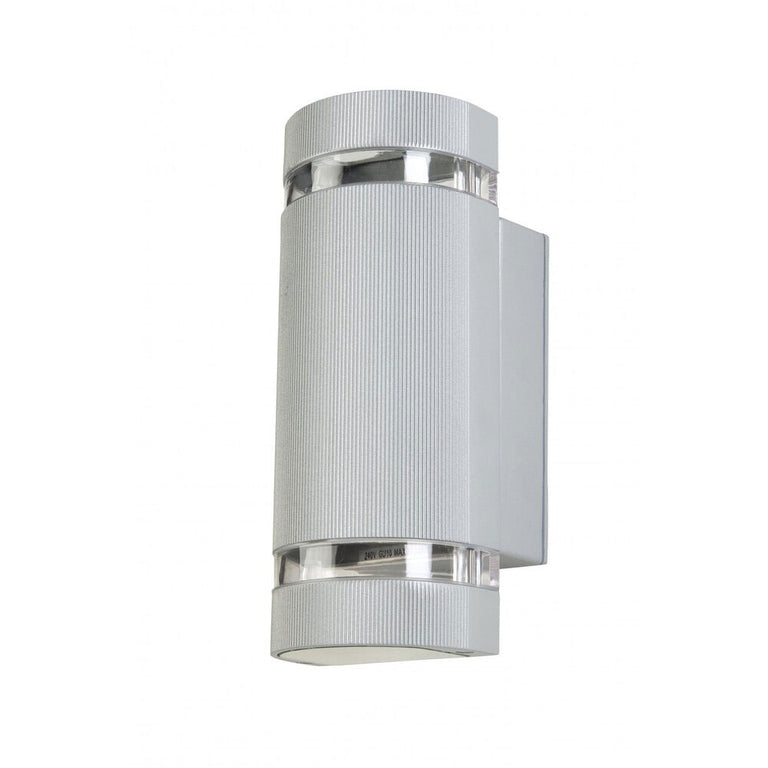 Zara Up & Down 2 Light 240V GU10 Wall Light Aluminium - ZARA-2-ALU