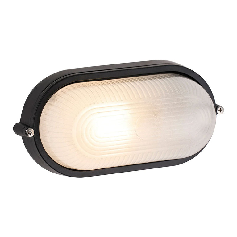 Ezra Oval Outdoor Bunker Light Black - LLOL024BK