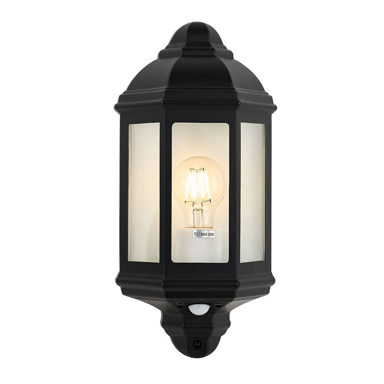 Avara Outdoor Wall Sconce With Sensor Black - LLOL041BK