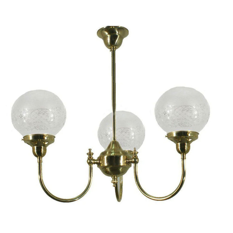 Luke 3 Light Pendant Polished Brass with Sheffield - LOI3000189A