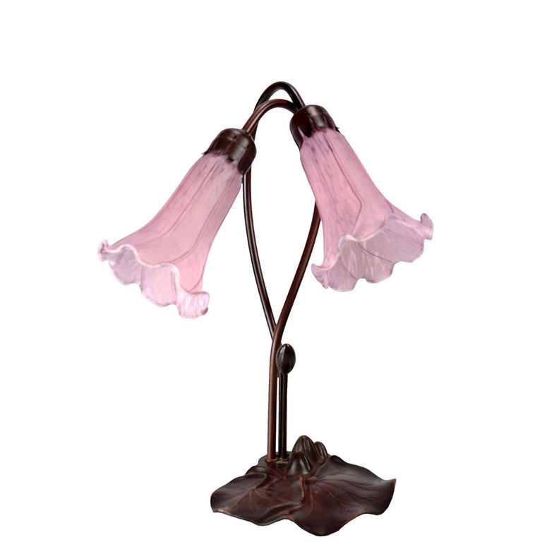Twin Lily Tiffany Table Lamp Purple - TLA1-002-PB