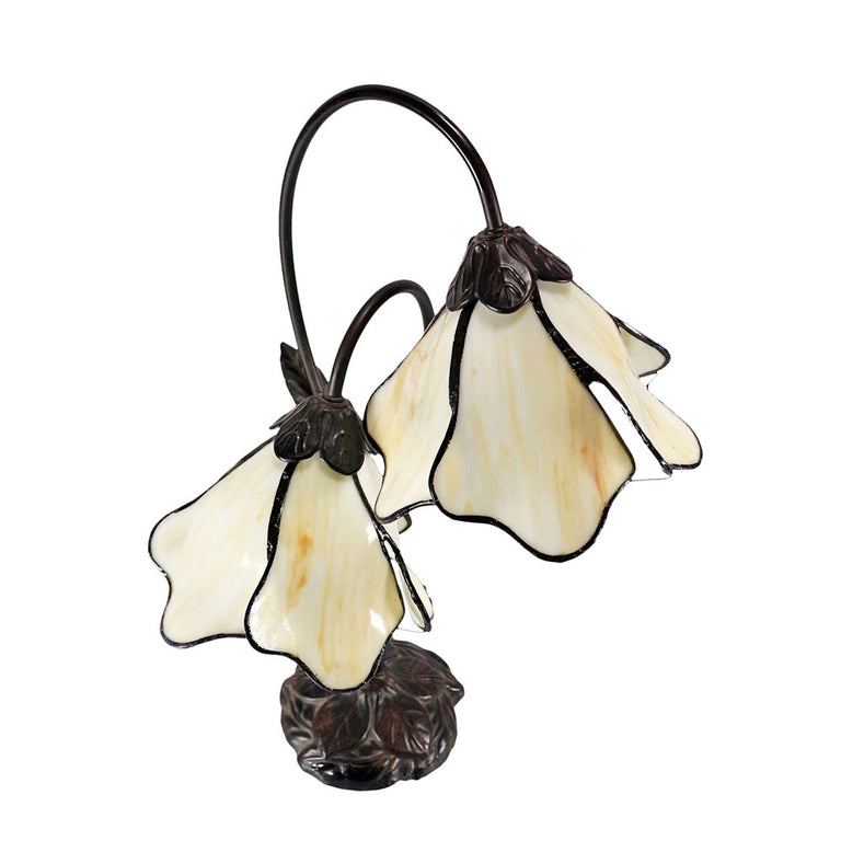 Tiffany Twin Lotus Table Lamp Beige - TL-AL-8RC