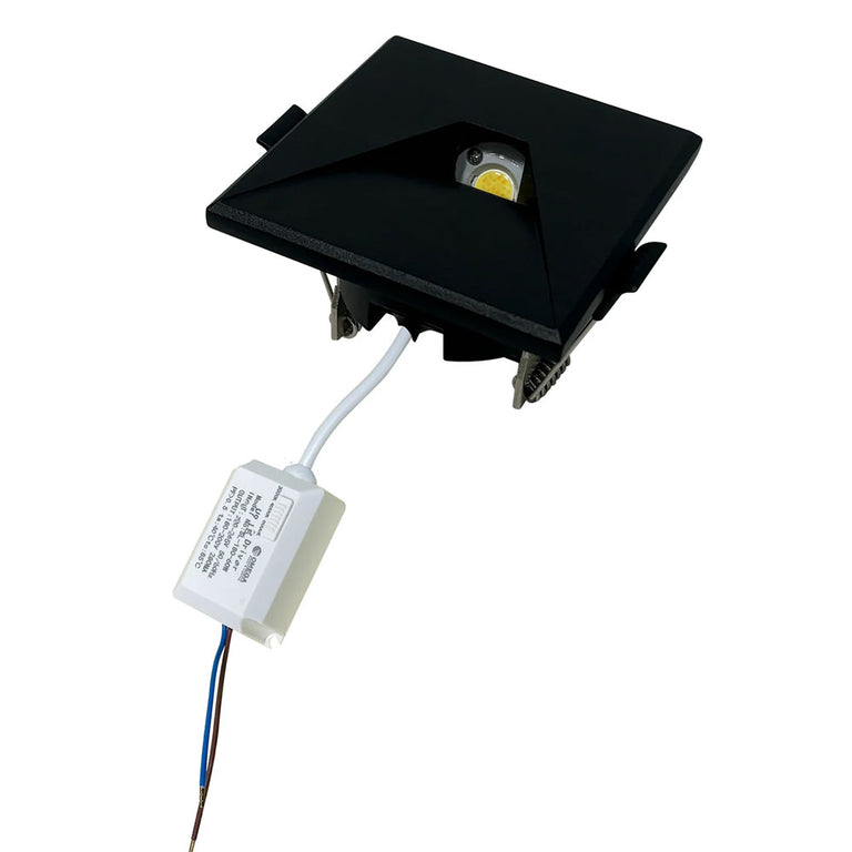 STE LED Tri-CCT Dimmable Recessed Square Step Lights Black - STE30