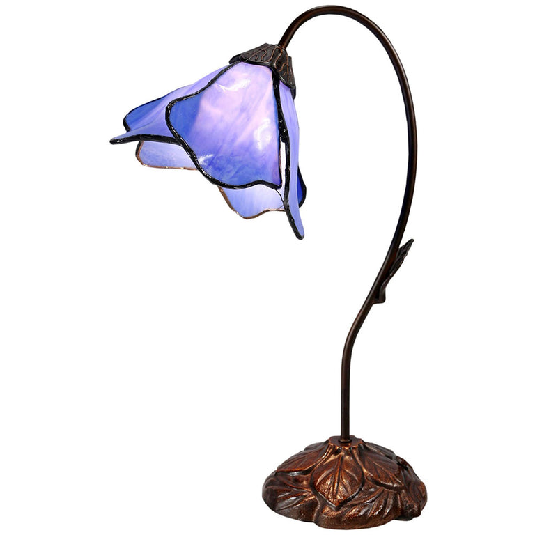 Tiffany Single Lotus Table Lamp Ski Blue - TL-AL-6SB