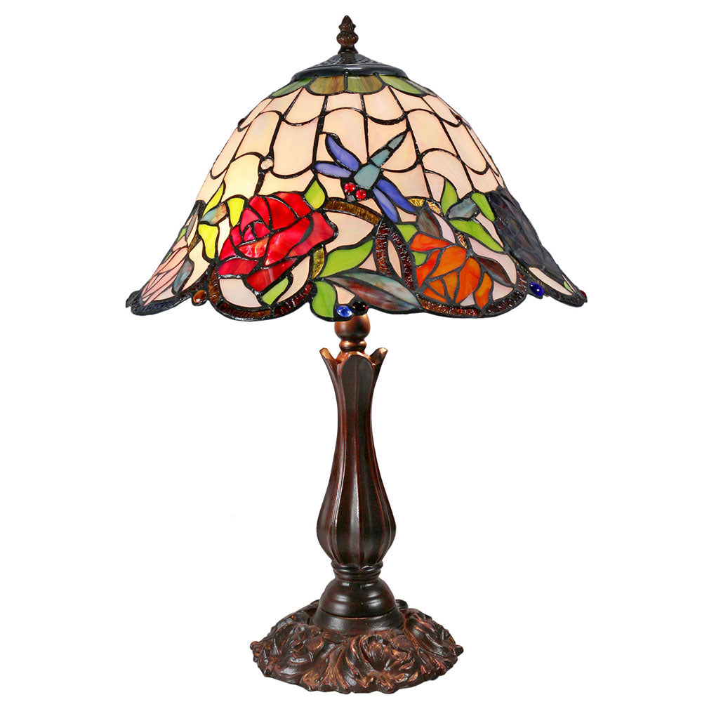 Rose & Dragonfly Tiffany Table Lamp Large - TL-16809-KG