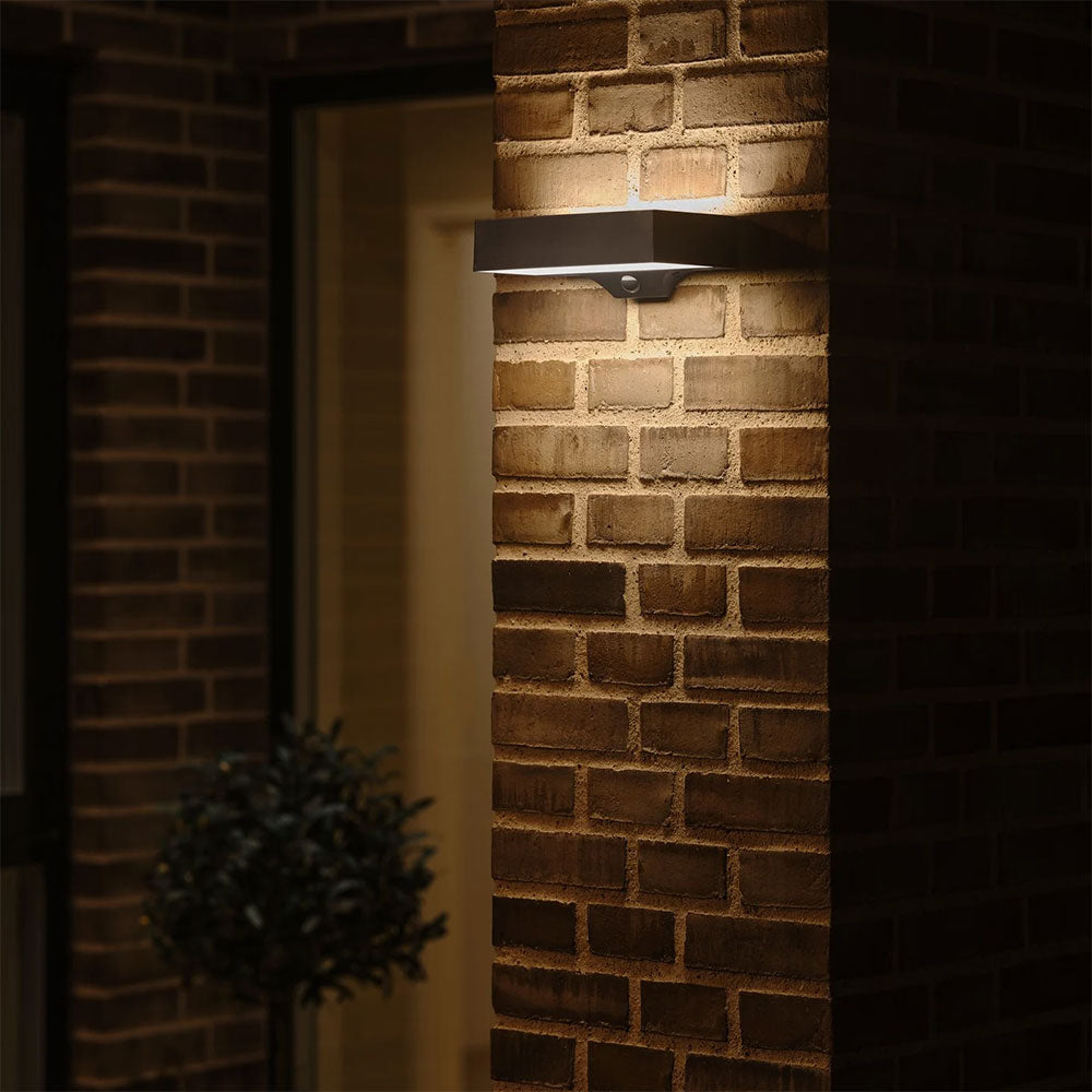 Monay Square LED Solar Wall Light With Motion Sensor Black - 2518341003