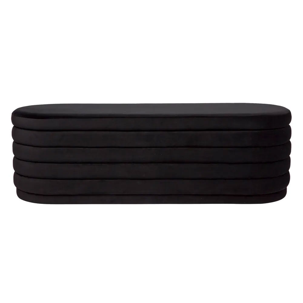 Demi Storage Bench Ottoman Black Velvet - 32859