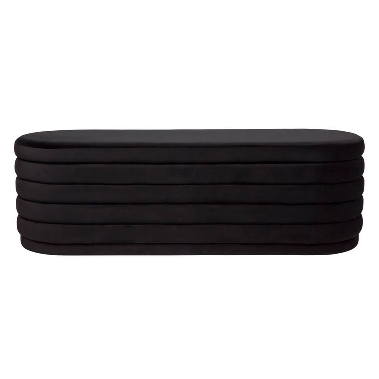 Demi Storage Bench Ottoman Black Velvet - 32859