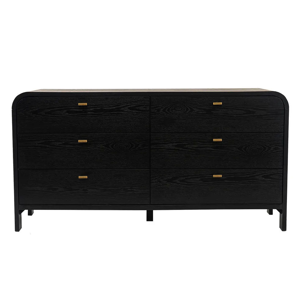 Chisholm 6 Drawer Chest Table Black - 33041