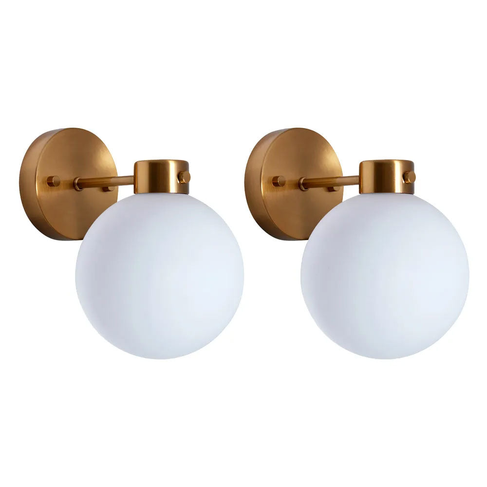 Dylan Sconce Wall Light Set of 2 Brass / Opal - 20860