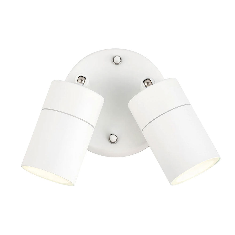 Zyven 2 Light Adjustable LED Outdoor Wall Spotlight White / Tri-Colour - LLOL037W