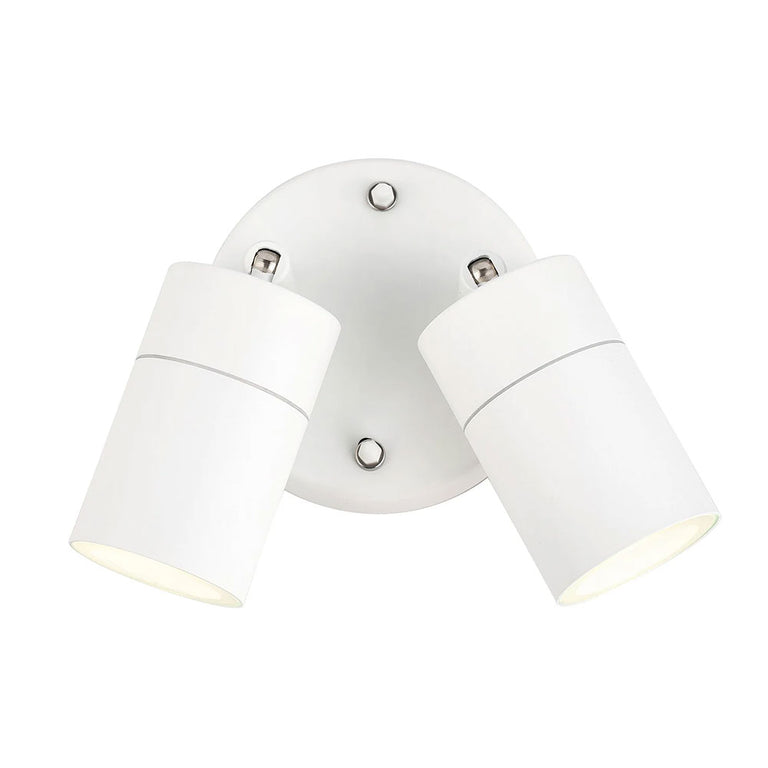 Zyven 2 Light Adjustable LED Outdoor Wall Spotlight White / Tri-Colour - LLOL037W
